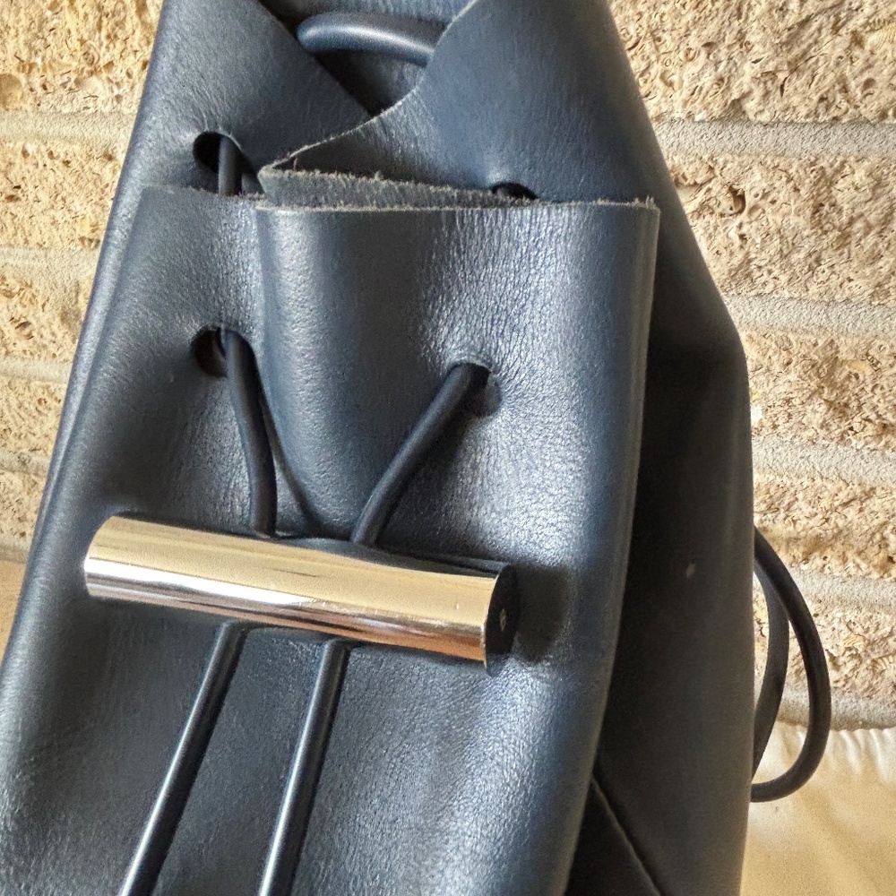 Building Block Navy Backpack Purse Bag Tassels Garment Bag - Picture 8 of 11